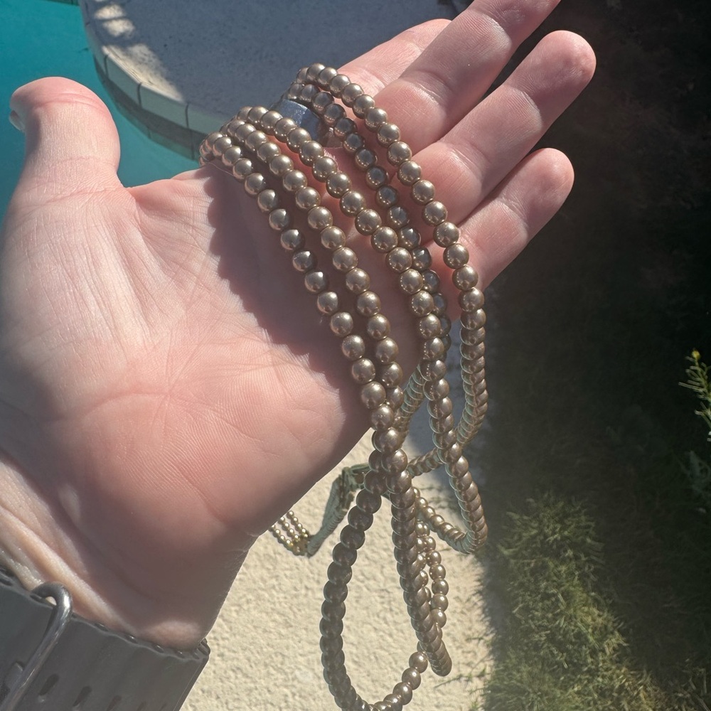 Heidi Daus art deco necklace bracelet set. Gold pearl and amber diamond clasps. - Picture 9 of 11